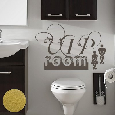 Klebesüchtig Wandtattoo VIP Room 60cm x 39cm Gold - Dekoration - Bad - Wohnzimmer - Aufkleber - Wandsticker