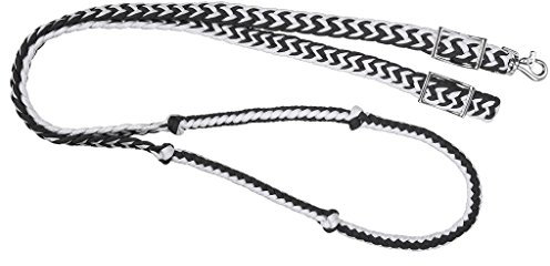 Tough 1 Zügel aus geknoteter Kordel, Schwarz/Weiß, 2,5 cm x 240 cm