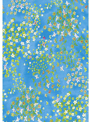 Décopatch Papier No. 499 Packung mit 20 Blätter (395 x 298 mm, ideal für Ihre Papmachés) türkis, blumen und schmetterlinge