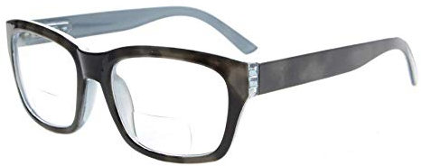 Eyekepper Polycarbonate Large Lens Line Bifocal Glasses Readers Men Grey +2.5