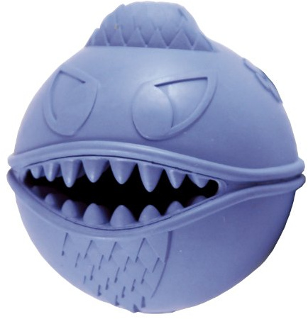 Jolly Pets Monster Ball Bouncing Treat Dog Toy, 3.5 in, Blue