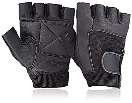 WEIGHT LIFTING PADDED LEATHER GLOVES - W035 - FITNESS TRAINING BODY BUILDING GYM SPORTS & WHEEL CHAIR USE SIZE