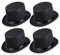 Schramm® 4 Stück Zylinder Hut mit Satinband Schwarz für Erwachsene Chapeau Zylinderhut