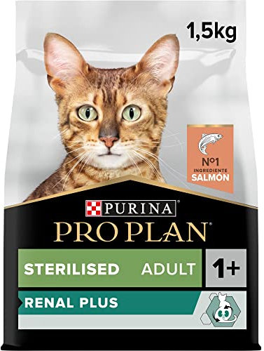 Purina Pro Plan Pienso para Gato Esterilizado Adulto con Salmón, 6 bolsas de 1,5kg