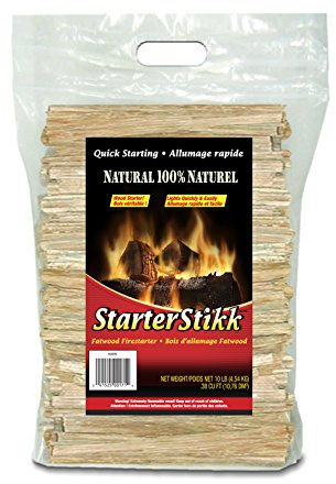 Pine Mountain, Fatwood StarterStikk, Natural Firestarting Sticks for Campfire, Fireplace, Wood Stove, Fire Pit, Indoor & Outdoor Use, 10 Pound
