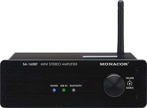 Monacor SA-160BT Mini Stereo-Verstärker, 2 x 30 W schwarz