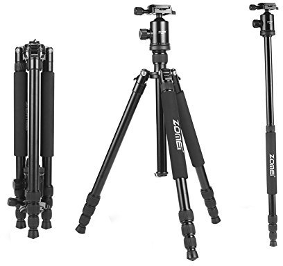 Zomei Z818 Professional Camera Tripod Monopod With Ball Head/Quick Release Plate and Carrying Case (Black)