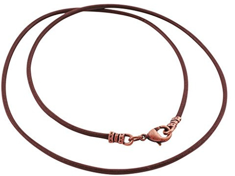 DragonWeave Antique Copper 1.8mm Fine Brown Leather Cord Necklace - 20 inches