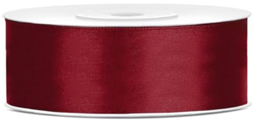 Satinband 25m x 25mm Dekoband Geschenkband (Bordeaux)