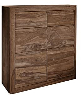 MASSIVMOEBEL24.DE Toronto Kommode 100x111x37 Sheesham/Palisander, Farbe:Dunkelbraun gebeizt, Größe:100x37x111 cm (BxTxH)