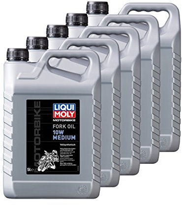 5 x Liqui Moly 1606 Motore Bike Fork Oil 10 W Medium / Moto Forcella (5L