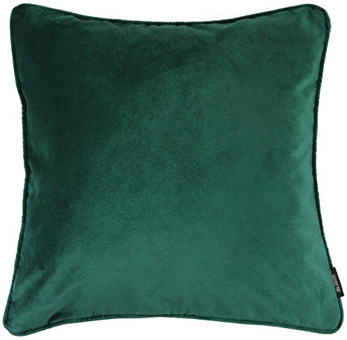 McAlister Textiles Matter Samt | Kissenbezug für Sofakissen in Smaragdgrün | 50 x 50cm | erhältlich in 25 Farben | griffester Samt edel paspeliert | Kissenhülle für Samtkissen