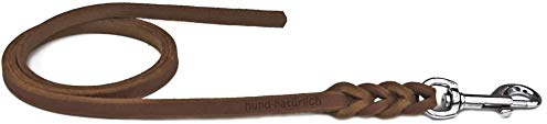 Fettlederleine Schleppleine aus Leder für Hunde 5m, 7,5m, 10m (5m x 10mm braun Chrom)
