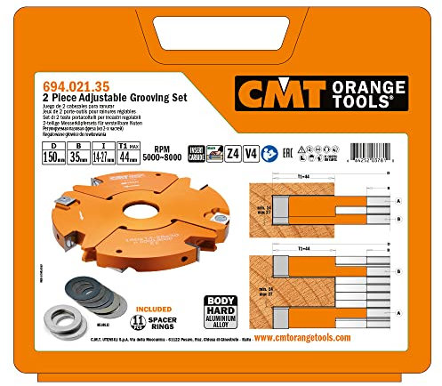 CMT 694.021.35 jeu de 2 porte-outils pour rainur réglables hw d=150x14-28x35