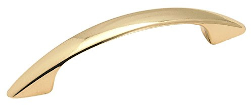 Amerock | Cabinet Pull | Polished Brass | 3 inch (76 mm) Center to Center | Everyday Heritage | Drawer Pull | Drawer Handle | Cabinet Hardware (Pack of 1)