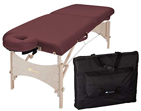 EARTHLITE Mobile Massageliege Harmony DX - Komplettpaket aus Ahornholz inkl. Verstellbarer Deluxe Kopfstütze & Tasche, Flugzeugbauqualität (14,5kg)
