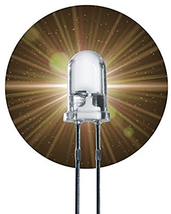 Lumetheus LED 5mm Farbe warm weiß 10000 mcd 20 Stück Leuchtdioden ca. 3V weiße Diode 2 Pin LEDs Gehäuse klar