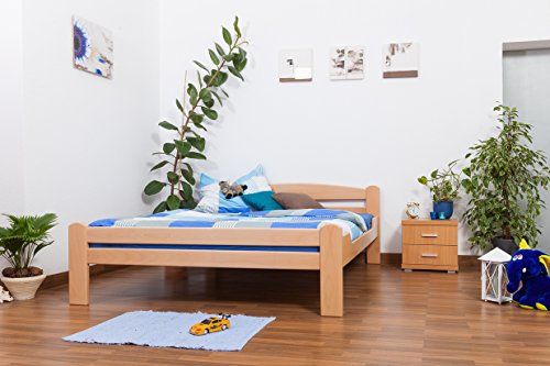 Jugendbett Easy Premium Line K4, 160 x 200 cm Buche Vollholz massiv Natur