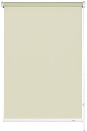 GARDINIA Seitenzug-Rollo für Fenster, Lichtundurchlässig, Blendschutz, Montage mit Bohren, Verdunkelung, Creme, 112 x 180 cm