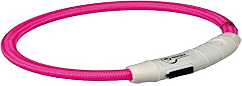 TRIXIE flash light ring USB M - L (45 cm/ø 7 mm) pink