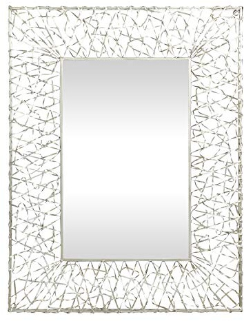 Deco 79 Metal Ribbon Wall Mirror, 33 x 2 x 43, Silver