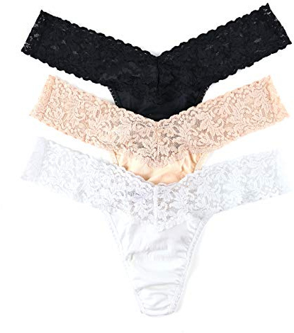 hanky panky Supima Cotton Thongs Low Rise, No VPL, 3 Pack, One Size 2-12