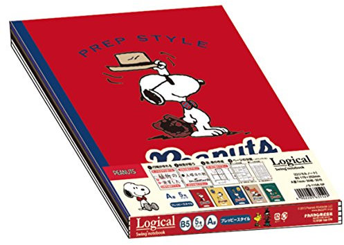 Nakabayashi Logisches Notizbuch, B5, A liniert, 5 Stück, Snoopy No S-110A-5P