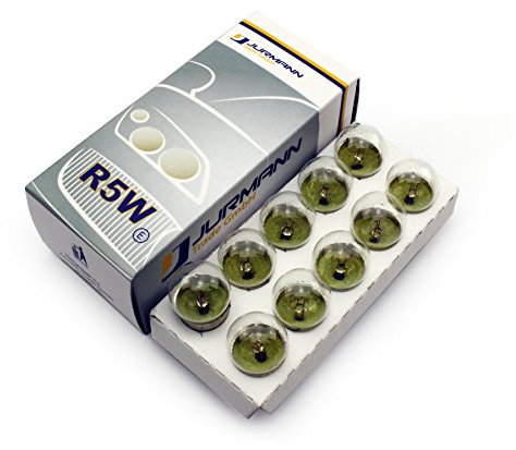 10 Stück-Set - KFZ Beleuchtung * WERKSTATTWARE * vom Jurmann Trade GmbH ® Glassockel Halogen 12V Autolampen (10x R5W)