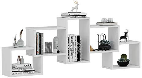Homidea Bold Wandregal - Bücherregal - Hängeregal - Dekoregal für Wohnzimmer in modernem Design (Weiß)
