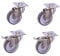 Satz Edelstahlrolle 50 mm Gummi grau spurlos Anschraubplatte mit ohne Bremse V2A INOX Transportrolle Apparaterolle aus Edelstahl Platte