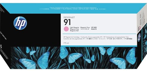 HP 91 Hellmagenta, Original Druckerpatrone | Tinte für DesignJet Z6100, 775 ml (C9471A)