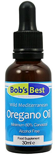 Bob's Best Oregano Oil 100% Pure & Natural Wild Mediterranean - Antioxidant & Antibacterial, Minimum 80% Carvacrol – 30ml