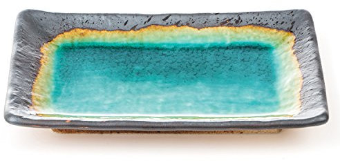 Turquoise Crackleglaze Japanese Plate