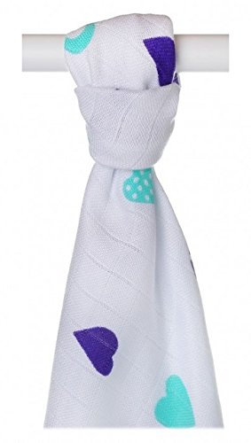 XKKO BMB090026A Bambus Windeltücher zum Wickeln, beim Stillen, als Unterlage oder leichte Decke, Windeln 90 x 100 cm, blau