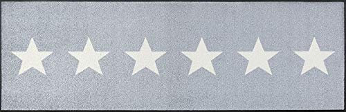 wash+dry Fußmatte, Stars grey 60x180 cm, innen und außen, waschbar