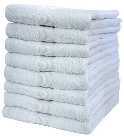 NatureMark 8er Pack Handtücher, 100% Baumwolle, 50 x 100 cm, Handtuch Set Weiß
