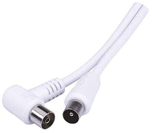 EMOS Cable coaxial de antena, cable de televisión, cable coaxial de 15 m para televisión digital, receptor de TV, satélite, doble apantallamiento, 75 ohmios, conector IEC a conector IEC hembra, 1