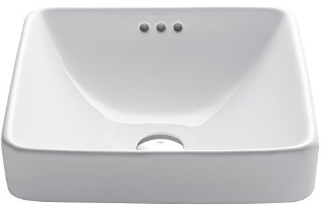 Kraus Elavo KCR-281 Évier semi-encastré en céramique Blanc 16,25 cm