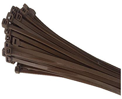Home.smart 100 x Brown Nylon Cable Ties 300 x 4.8mm / Extra Strong Zip Tie Wraps