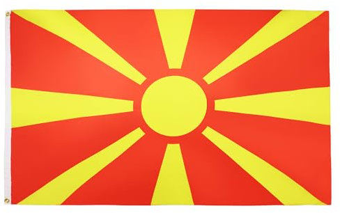 AZ FLAG - Flagge Mazedonien - 150x90 cm - Makedonische Fahne 100% Polyester mit Messing-Ösen - 110g