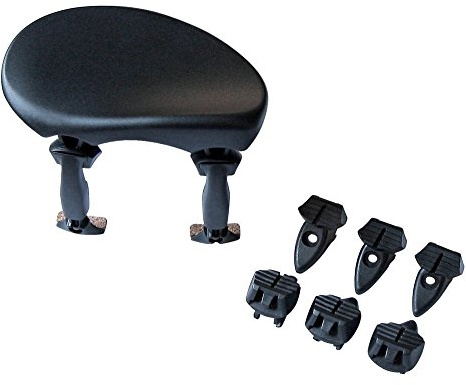 Wittner Chinrest Augsburg, centre-mounted chinrest Violin 4/4, high-tech plastic, height and tilt adjustable, easy to adjust, without screwdriver, black, Made in Germany, 256211