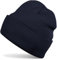 styleBREAKER Unisex Beanie Strickmütze Einfarbig, Feinstrick Mütze doppelt gestrickt, warme Winter Strickbeanie 04024029, Farbe:Navy