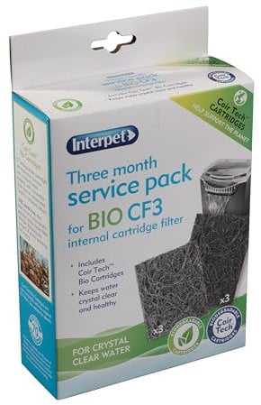 Interpet 3 Month Service Pack for the Interpet Internal Cartridge Filter CF 3 (3 x Front Coir Tech Cartridge, 3 x Back Coir Tech Cartridge)