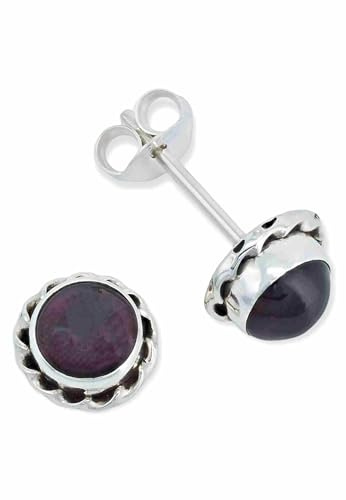 925 Silber Damen Ohrstecker | echtes Silber, verschiedene echte Steine zur Auswahl, handarbeit aus Indien, im Geschenkbeutel