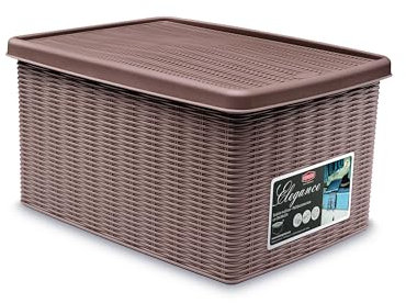 Stefanplast 30012 Mehrzweck-Behälter, Aufbewahren, In Rattanoptik aus Kunststoff, 29 x 39 x 21 cm
