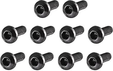 sourcing map 100Stk M2x6mm Gewinde 10.9 Legierter Stahl Knopfkopf Innensechskant Schrauben Bolzen