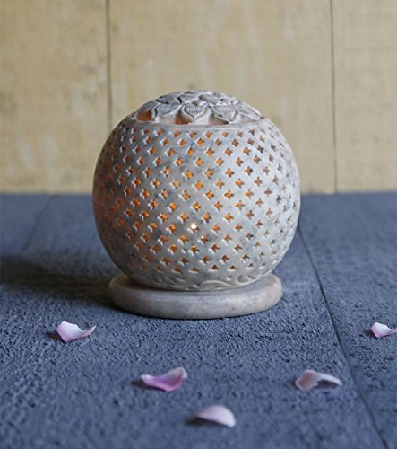 Teelicht Kerzenhalter Speckstein Kerze Teelichthalter Muster, Home Décor von Store Indya