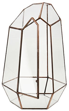 Irreguläre Mini Glas Terrarium Geometrisches Glas Sukkulente Pflanzen Pflanzgefäß Deko, 10 x 10 x 15cm