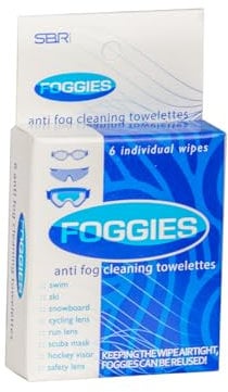 FOGGIES - Glasses Wipes Anti Fog 6 Pack, Anti Fog Diving Wipes, Spectacle Wipes for Athletes, Glasses Cleaner Wipes for Swimming, Diving, Snowboarding, Cycling