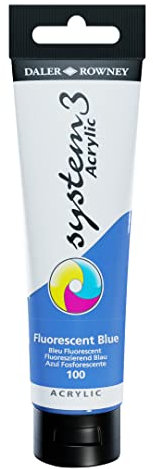 Daler-Rowney System 3-150 ml Tube Acrylfarbe Fluore, blau
